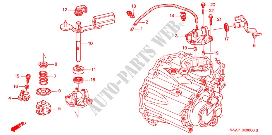 OVERSCHAKELSTANG/OVERSCHAKELARM voor Honda JAZZ 1.2S 5 deuren 5-versnellings handgeschakelde versnellingsbak 2002
