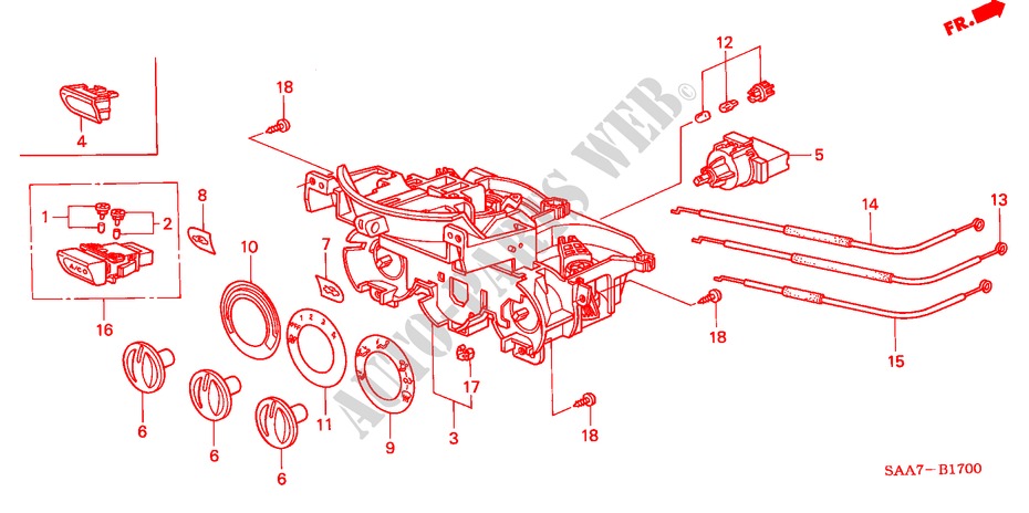 VERWARMING REGELAAR(LH) voor Honda JAZZ 1.4LS 5 deuren 5-versnellings handgeschakelde versnellingsbak 2002