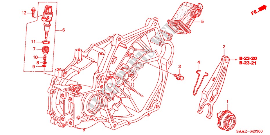 KOPPELING TERUGKEER voor Honda JAZZ 1.2 LS 5 deuren 5-versnellings handgeschakelde versnellingsbak 2005