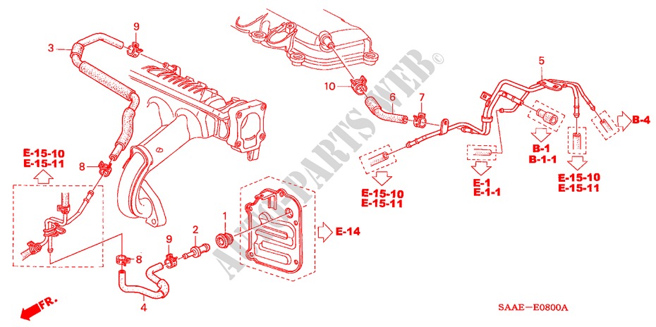 ONTLUCHTER PIJP voor Honda JAZZ 1.2 LS 5 deuren 5-versnellings handgeschakelde versnellingsbak 2005