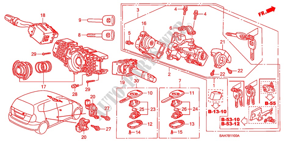 COMBINATIESCHAKELAAR(LH) voor Honda JAZZ 1.4 ES 5 deuren 5-versnellings handgeschakelde versnellingsbak 2007