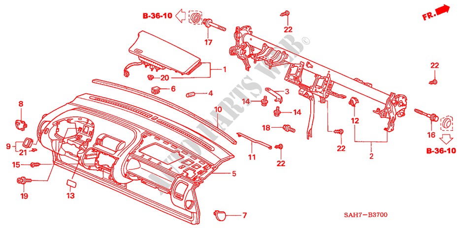 INSTRUMENTEN PANEEL(LH) voor Honda JAZZ 1.4 ES 5 deuren 5-versnellings handgeschakelde versnellingsbak 2007