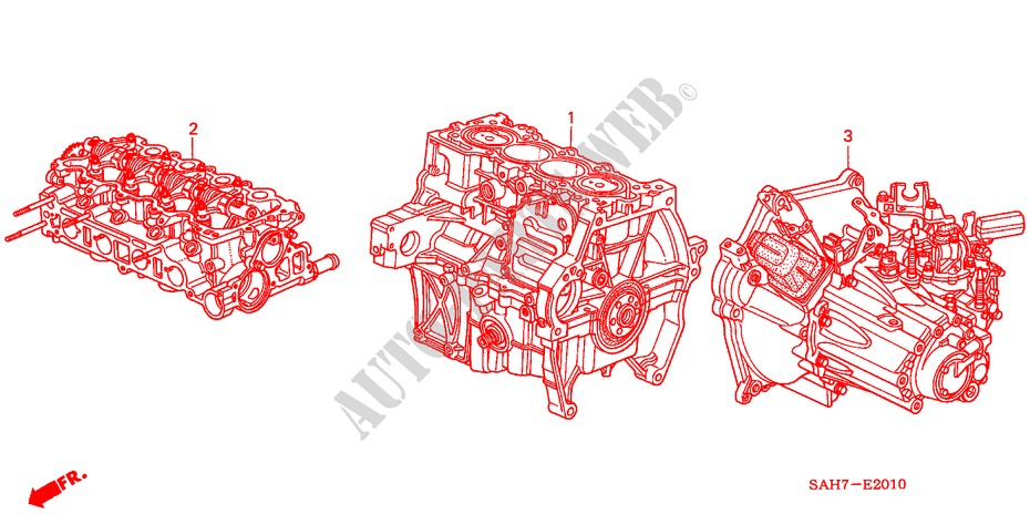 MOTOR MONTAGE/VERSNELLINGSBAKSAMENSTEL voor Honda JAZZ 1.4 LS 5 deuren CVT versnellingsbak 2007