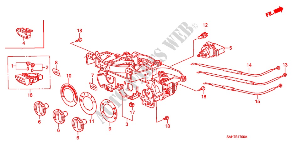 VERWARMING REGELAAR(LH) voor Honda JAZZ 1.3 LS 5 deuren 5-versnellings handgeschakelde versnellingsbak 2006