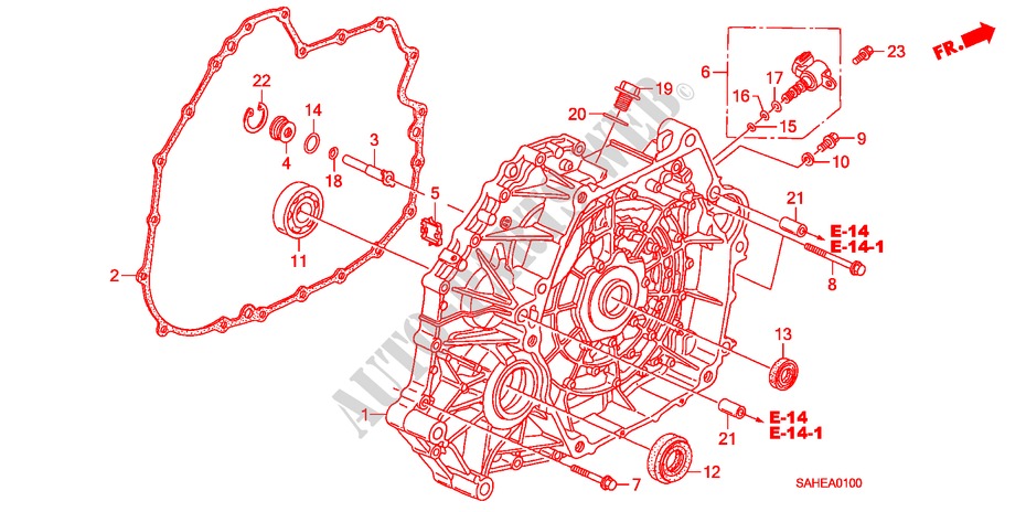 VLIEGWIEL BEHUIZING voor Honda JAZZ 1.4 ES 5 deuren CVT versnellingsbak 2008