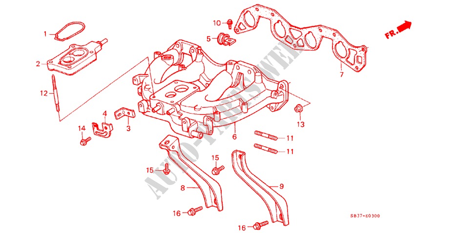 CARBURATEUR ISOLATIE/ INLAAT SPRUITSTUK voor Honda CIVIC GL 3 deuren 5-versnellings handgeschakelde versnellingsbak 1987