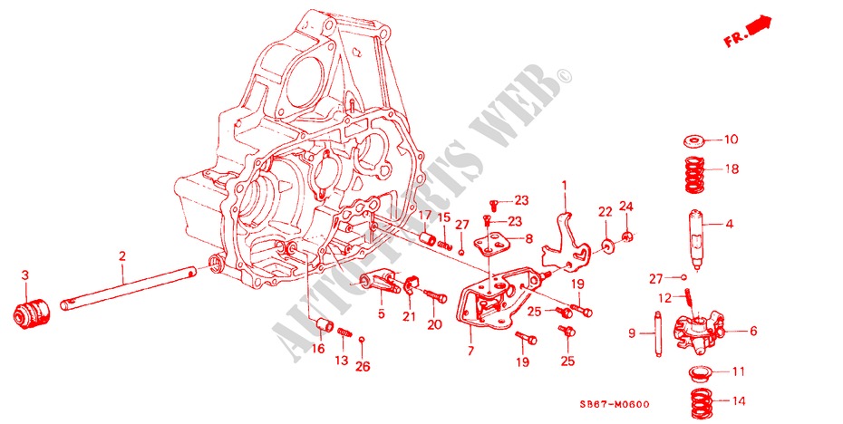OVERSCHAKELSTANG/OVERSCHAKELARM voor Honda CIVIC SHUTTLE DX 5 deuren 5-versnellings handgeschakelde versnellingsbak 1985
