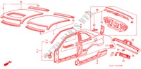BUITEN PANELEN(3DE) voor Honda INTEGRA SX 16 3 deuren 5-versnellings handgeschakelde versnellingsbak 1987