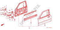 VOOR PORTIER PANELEN(3DE) voor Honda INTEGRA SX 16 3 deuren 4-traps automatische versnellingsbak 1986
