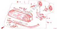KOPLAMP voor Honda LEGEND V6 2.5I 4 deuren 4-traps automatische versnellingsbak 1987