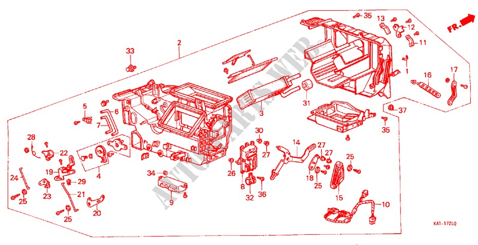 VERWARMINGSEENHEID voor Honda LEGEND V6 2.7I 4 deuren 5-versnellings handgeschakelde versnellingsbak 1988