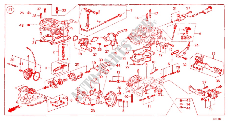 CARBURATEUR voor Honda ACCORD EX 3 deuren 5-versnellings handgeschakelde versnellingsbak 1986