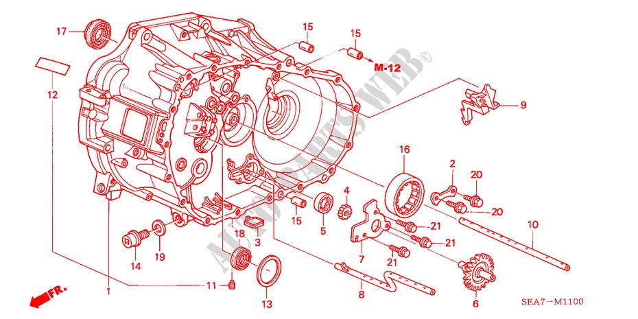 KOPPELINGKAST(DIESEL) voor Honda ACCORD 2.2 EXECUTIVE 4 deuren 5-versnellings handgeschakelde versnellingsbak 2004