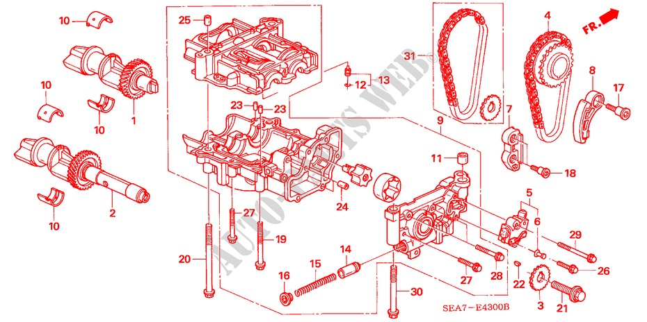 OLIEPOMP(DIESEL) voor Honda ACCORD 2.2 SPORT 4 deuren 5-versnellings handgeschakelde versnellingsbak 2004