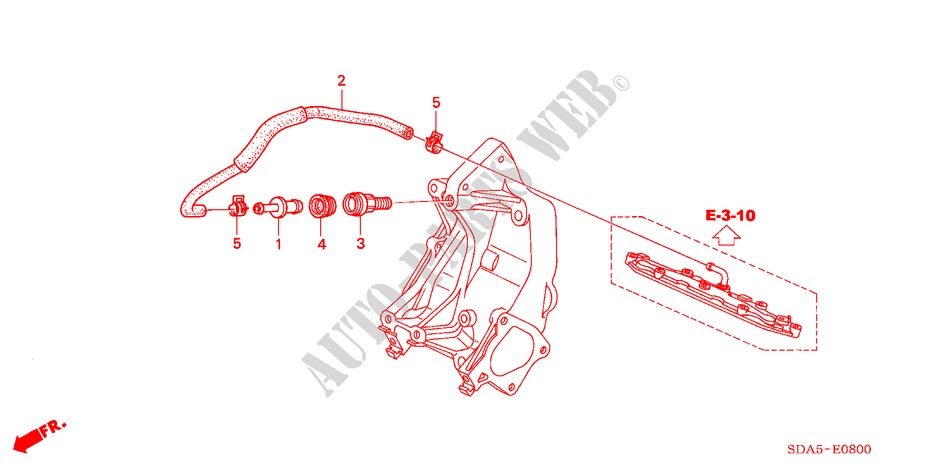 PCV SLANG voor Honda ACCORD 2.4 EXECUTIVE-E 4 deuren 5-traps automatische versnellingsbak 2006