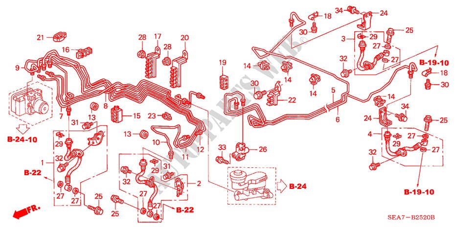 REMVOERINGEN(VSA) (LH) (1) voor Honda ACCORD 2.4 EXECUTIVE 4 deuren 6-versnellings handgeschakelde versnellingsbak 2003