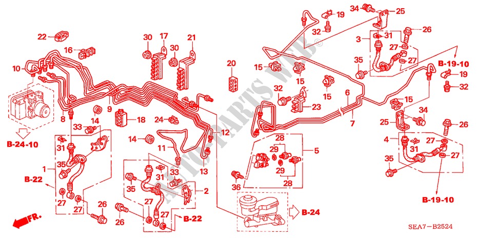 REMVOERINGEN(VSA) (LH) (2) voor Honda ACCORD 2.4 EXECUTIVE-E 4 deuren 5-traps automatische versnellingsbak 2006