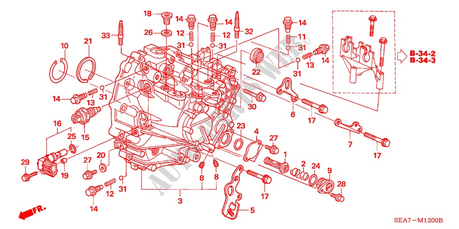 TRANSMISSIE HUIS (DIESEL) voor Honda ACCORD 2.2 EXECUTIVE 4 deuren 5-versnellings handgeschakelde versnellingsbak 2004