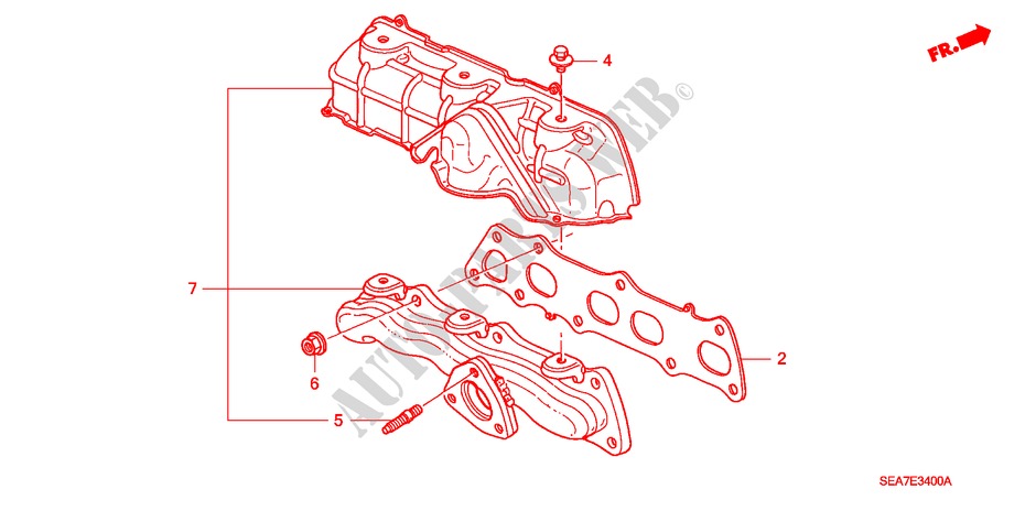 UITLAAT SPRUITSTUK(DIESEL) voor Honda ACCORD 2.2 EXECUTIVE 4 deuren 5-versnellings handgeschakelde versnellingsbak 2004