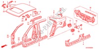 BUITEN PANELEN/ACHTER PANEEL voor Honda ACCORD 2.2 SPORT 4 deuren 6-versnellings handgeschakelde versnellingsbak 2007