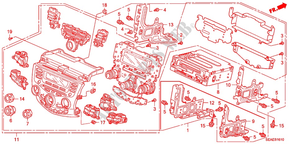 CENTER MODULE voor Honda ACCORD 2.2 SPORT SE 4 deuren 6-versnellings handgeschakelde versnellingsbak 2008