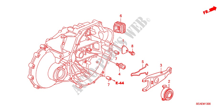 KOPPELING TERUGKEER(DIESEL) voor Honda ACCORD 2.2 SPORT SE 4 deuren 6-versnellings handgeschakelde versnellingsbak 2008