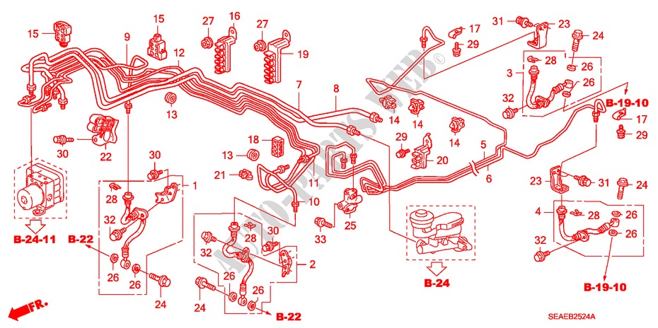 REMVOERINGEN(VSA) (DIESEL) (LH) voor Honda ACCORD 2.2 SPORT SE 4 deuren 6-versnellings handgeschakelde versnellingsbak 2008