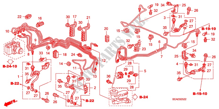 REMVOERINGEN(VSA) (LH) (2) voor Honda ACCORD 2.4 EXECUTIVE-E 4 deuren 6-versnellings handgeschakelde versnellingsbak 2008