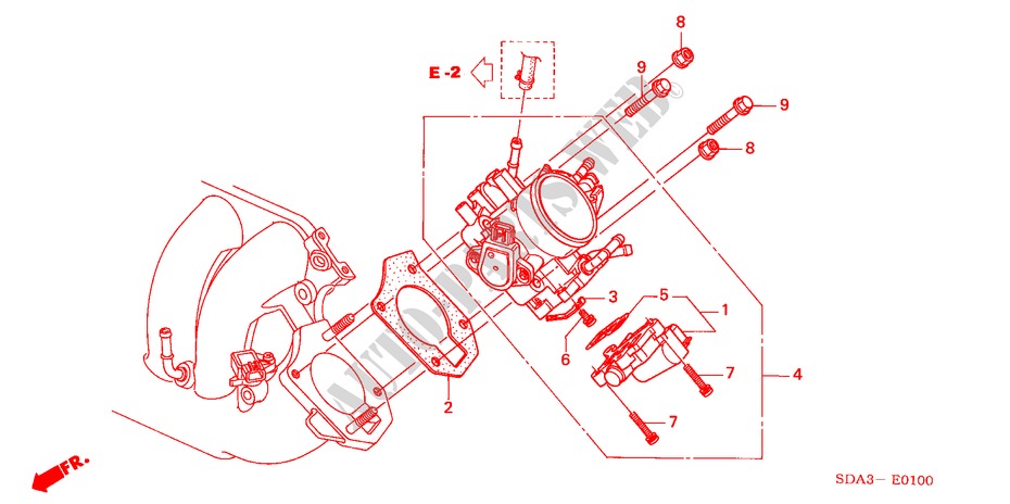 GAS HUIS(2.0L) voor Honda ACCORD TOURER 2.0 COMFORT 5 deuren 5-traps automatische versnellingsbak 2003