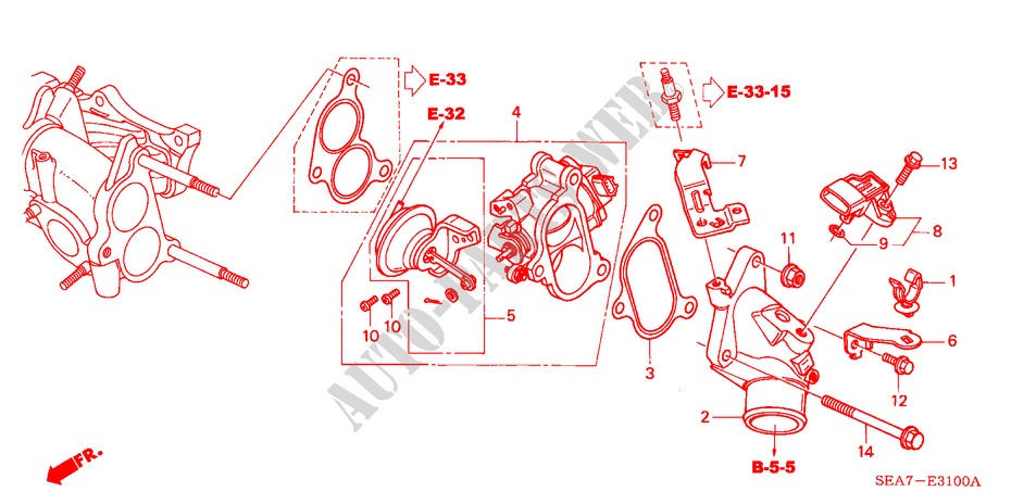KOLKREGELKLEP (DIESEL) voor Honda ACCORD TOURER 2.2 EXECUTIVE 5 deuren 5-versnellings handgeschakelde versnellingsbak 2004