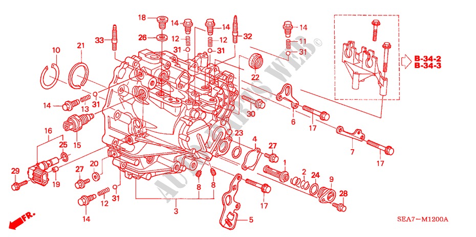 TRANSMISSIE HUIS (DIESEL) voor Honda ACCORD TOURER 2.2 EXECUTIVE 5 deuren 5-versnellings handgeschakelde versnellingsbak 2004