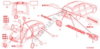EMBLEMEN/WAARSCHUWINGSLABELS voor Honda ACCORD TOURER 2.2 EXECUTIVE 5 deuren 6-versnellings handgeschakelde versnellingsbak 2007