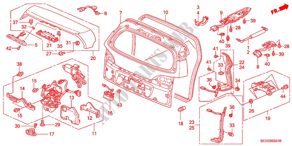 ACHTERKLEP(SPANNING) voor Honda ACCORD TOURER 2.2 EXECUTIVE 5 deuren 6-versnellings handgeschakelde versnellingsbak 2007