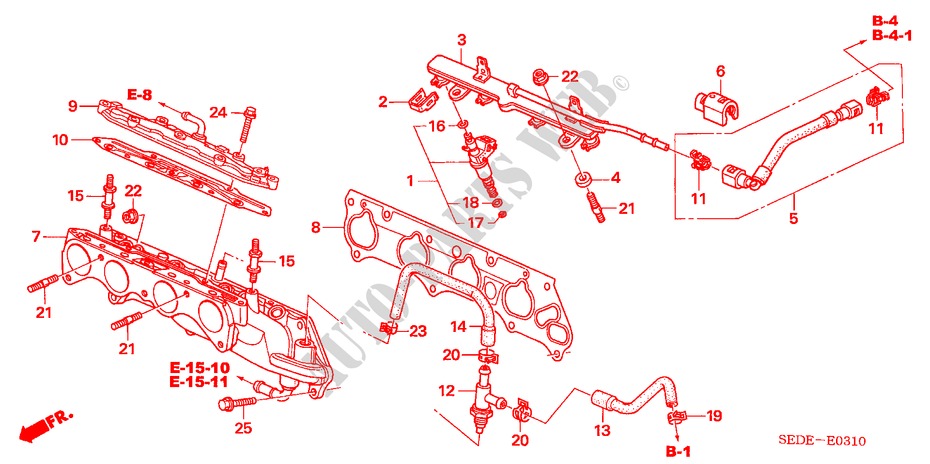 BRANDSTOF INSPUIT voor Honda ACCORD TOURER 2.0 SPORT 5 deuren 5-traps automatische versnellingsbak 2006