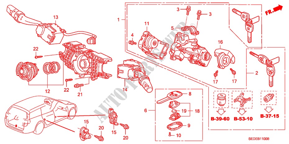 COMBINATIESCHAKELAAR(LH) voor Honda ACCORD TOURER 2.4 EXECUTIVE 5 deuren 5-traps automatische versnellingsbak 2007