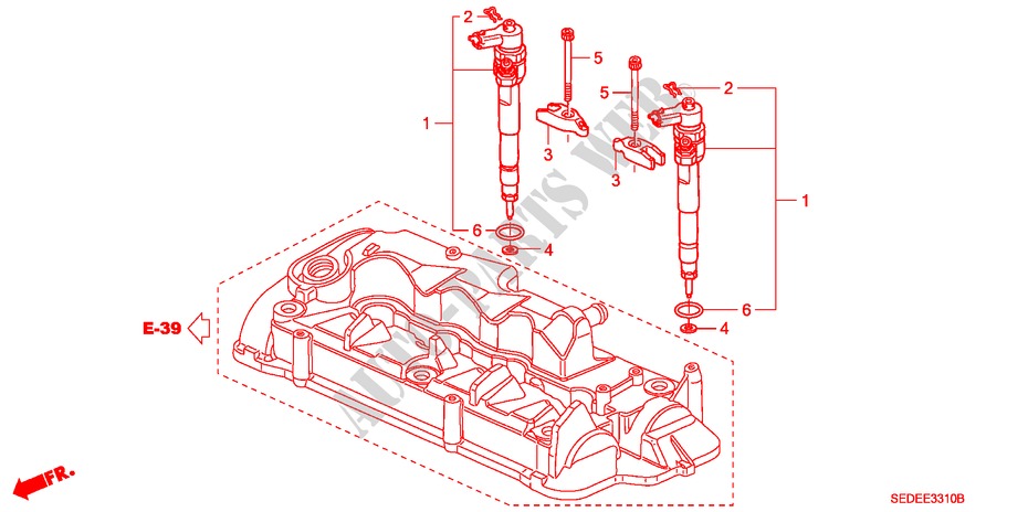 INJECTOR(DIESEL) voor Honda ACCORD TOURER 2.2 EXECUTIVE 5 deuren 6-versnellings handgeschakelde versnellingsbak 2007