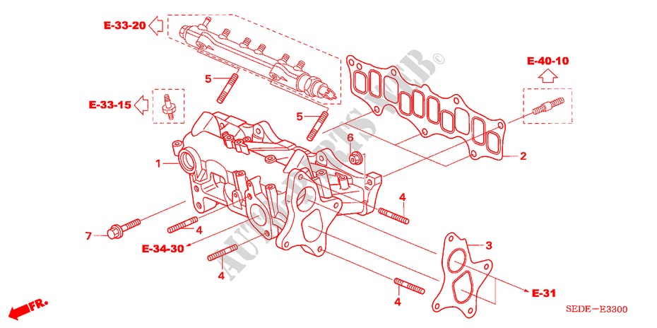 INLAAT SPRUITSTUK(DIESEL) voor Honda ACCORD TOURER 2.2 EXECUTIVE 5 deuren 6-versnellings handgeschakelde versnellingsbak 2007