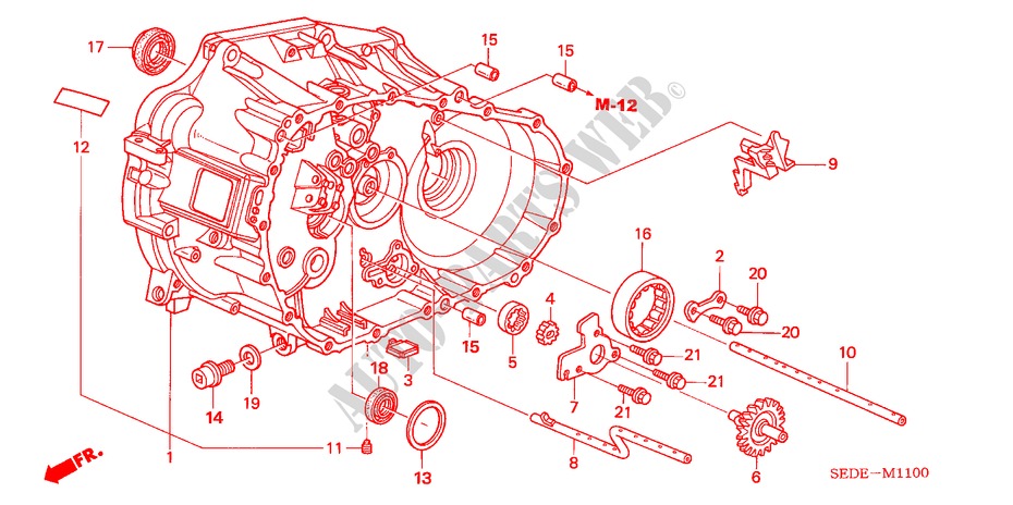 KOPPELINGKAST(DIESEL) voor Honda ACCORD TOURER 2.2 EXECUTIVE 5 deuren 6-versnellings handgeschakelde versnellingsbak 2007