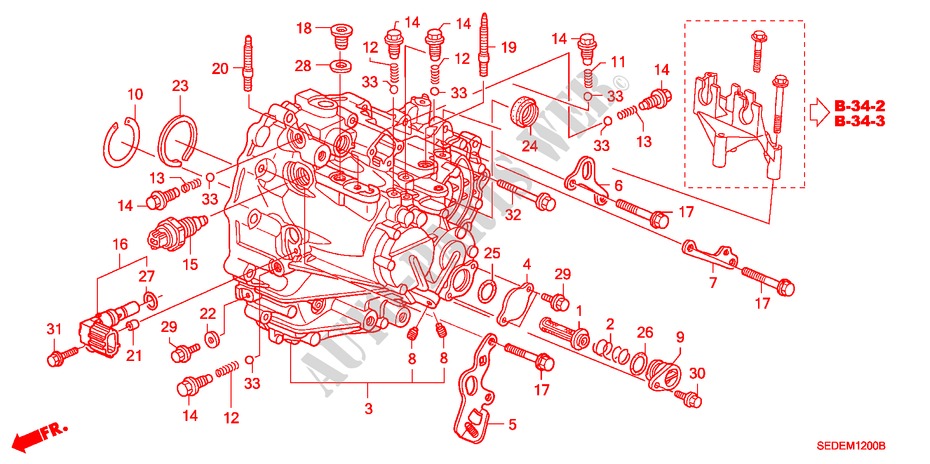 TRANSMISSIE HUIS (DIESEL) voor Honda ACCORD TOURER 2.2 EXECUTIVE 5 deuren 6-versnellings handgeschakelde versnellingsbak 2008
