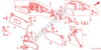 SPIEGEL/ZONNEKLEP voor Honda PRELUDE 2.0I-16 4WS 2 deuren 5-versnellings handgeschakelde versnellingsbak 1991