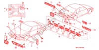 EMBLEEM voor Honda LEGEND COUPE V6 2 deuren 4-traps automatische versnellingsbak 1989