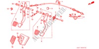 REMPEDAAL/KOPPELINGPEDAAL(RH) voor Honda CIVIC CRX 1.6I-VT 3 deuren 5-versnellings handgeschakelde versnellingsbak 1991