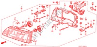KOPLAMP(1) voor Honda CIVIC GL 3 deuren 5-versnellings handgeschakelde versnellingsbak 1988
