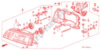 KOPLAMP(1) voor Honda CIVIC SHUTTLE 1.6I-4WD 5 deuren 5-versnellings handgeschakelde versnellingsbak 1988