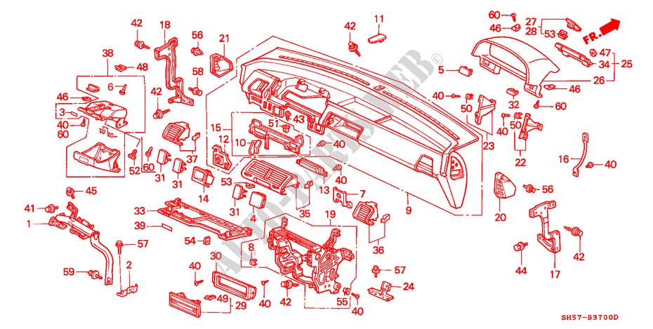INSTRUMENTEN PANEEL(1) voor Honda CIVIC SHUTTLE GL 5 deuren 5-versnellings handgeschakelde versnellingsbak 1988