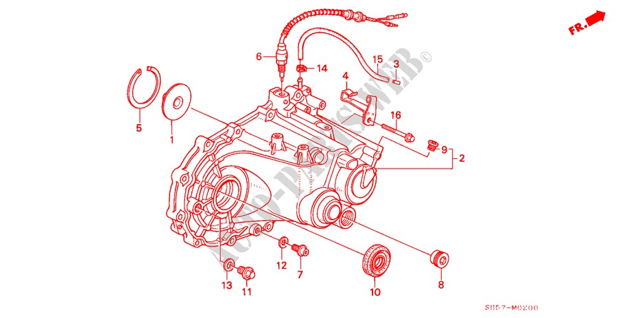 TRANSMISSIE BEHUIZING (2WD) voor Honda CIVIC SHUTTLE GL 5 deuren 5-versnellings handgeschakelde versnellingsbak 1988