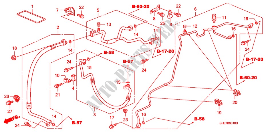 AIRCONDITIONER(SLANGEN/PIJPEN) voor Honda ODYSSEY EXL 5 deuren 5-traps automatische versnellingsbak 2008