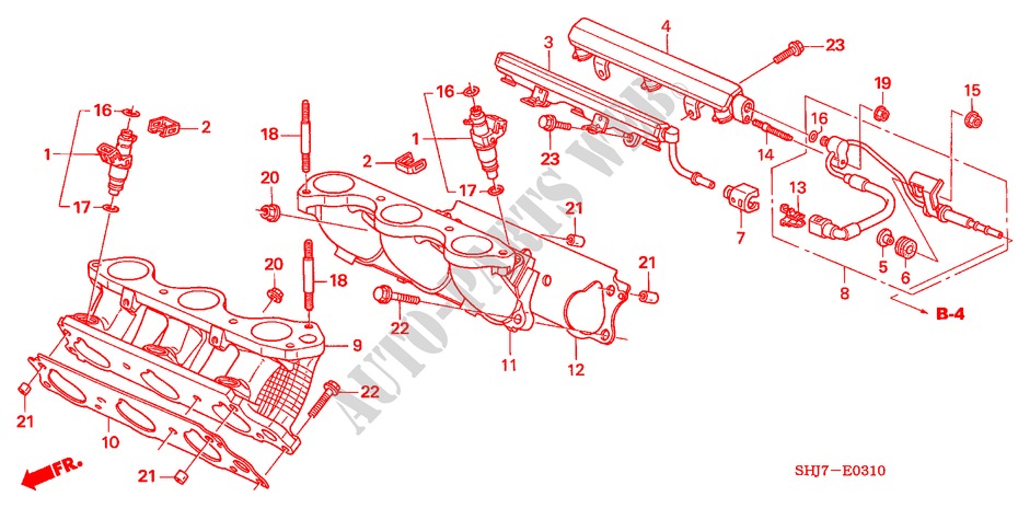 BRANDSTOF INSPUIT voor Honda ODYSSEY EXL 5 deuren 5-traps automatische versnellingsbak 2008