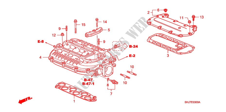 INLAAT SPRUITSTUK voor Honda ODYSSEY EXL 5 deuren 5-traps automatische versnellingsbak 2008