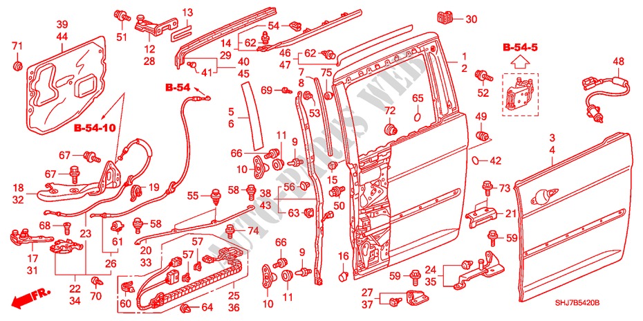 SCHUIFDEUR PANELEN voor Honda ODYSSEY EXL 5 deuren 5-traps automatische versnellingsbak 2008